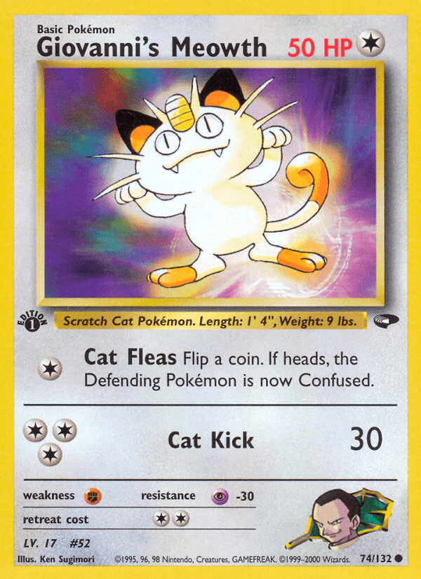 Giovanni's Meowth, carta 74 de Gym Challenge