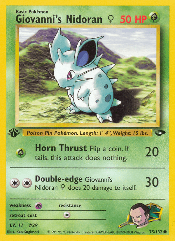 Giovanni's Nidoran♀, carta 75 de Gym Challenge