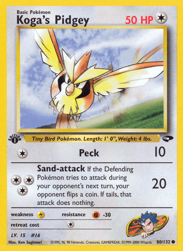 Koga's Pidgey, carta 80 de Gym Challenge