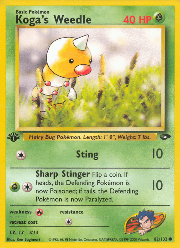 Koga's Weedle, carta 82 de Gym Challenge