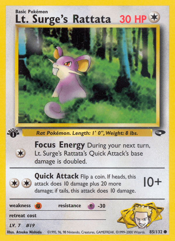 Lt. Surge's Rattata, carta 85 de Gym Challenge