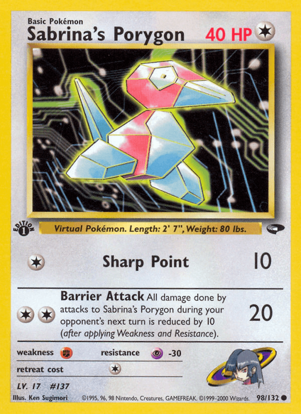Sabrina's Porygon, carta 98 de Gym Challenge