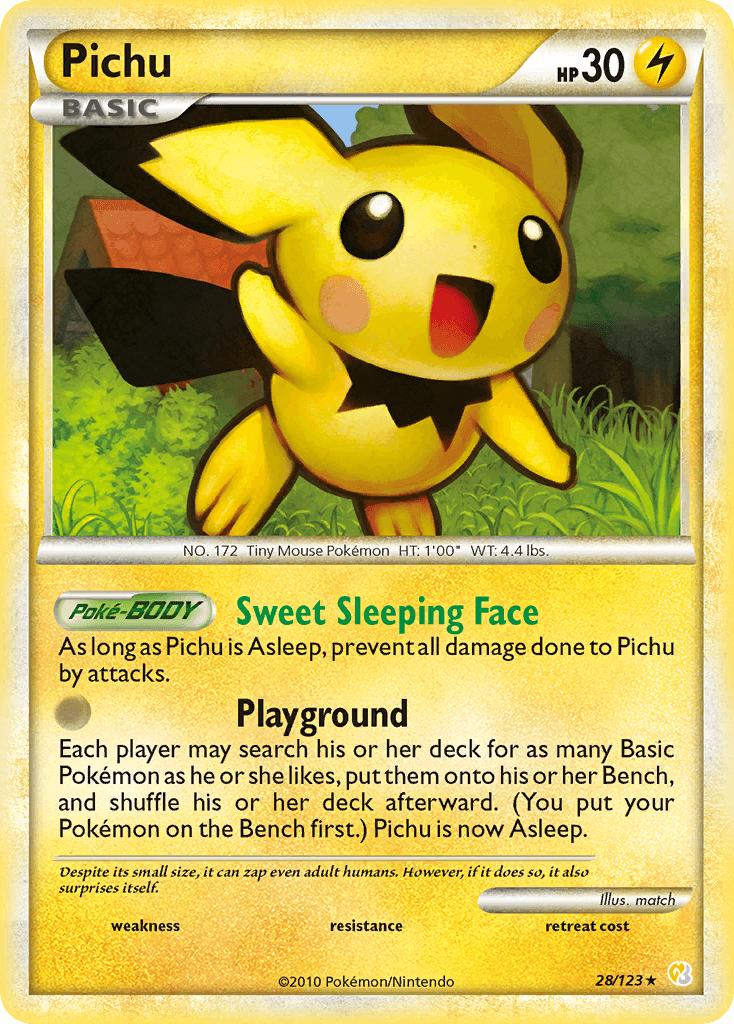 Pichu, carta 28 de HeartGold SoulSilver
