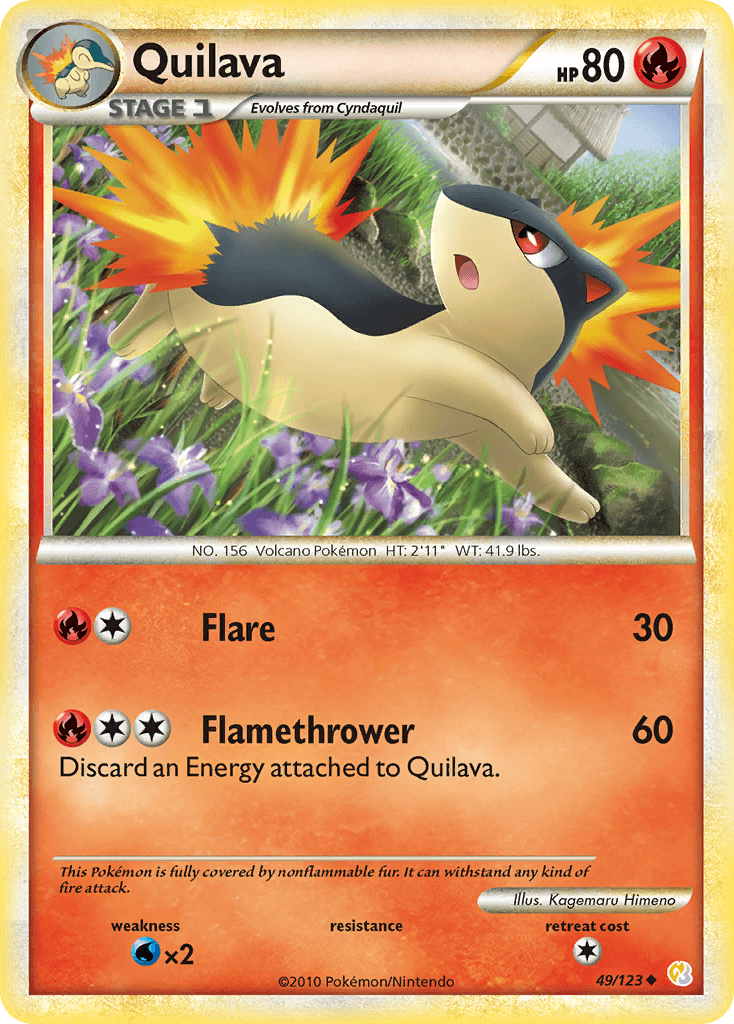Quilava, carta 49 de HeartGold SoulSilver