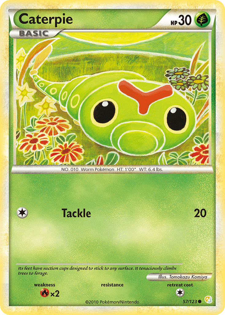Caterpie, carta 57 de HeartGold SoulSilver