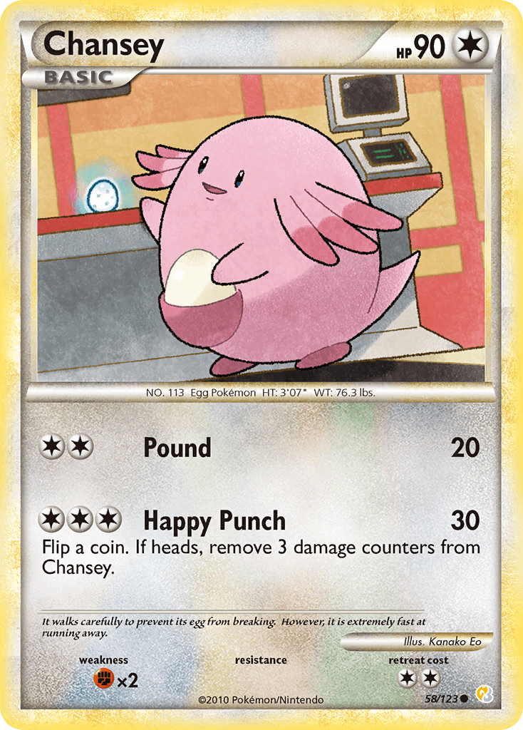 Chansey, carta 58 de HeartGold SoulSilver