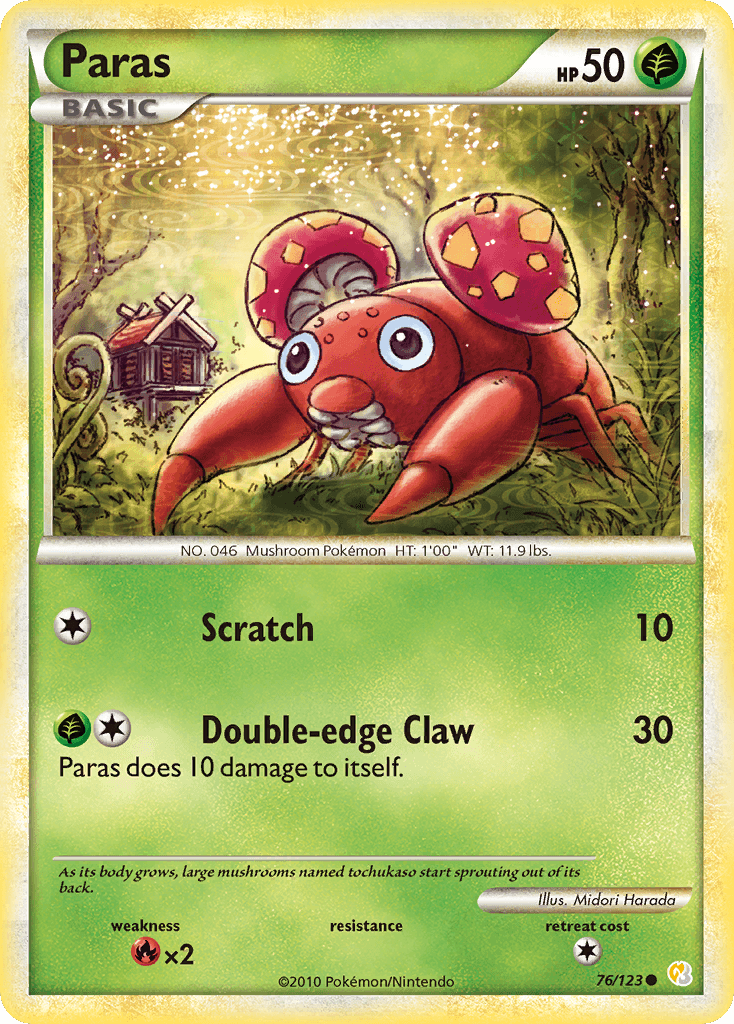 Paras, carta 76 de HeartGold SoulSilver