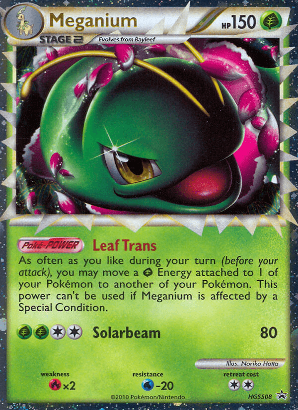 Meganium, carta HGSS08 de HGSS Black Star Promos