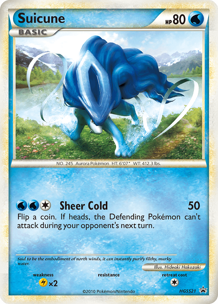 Suicune, carta HGSS21 de HGSS Black Star Promos