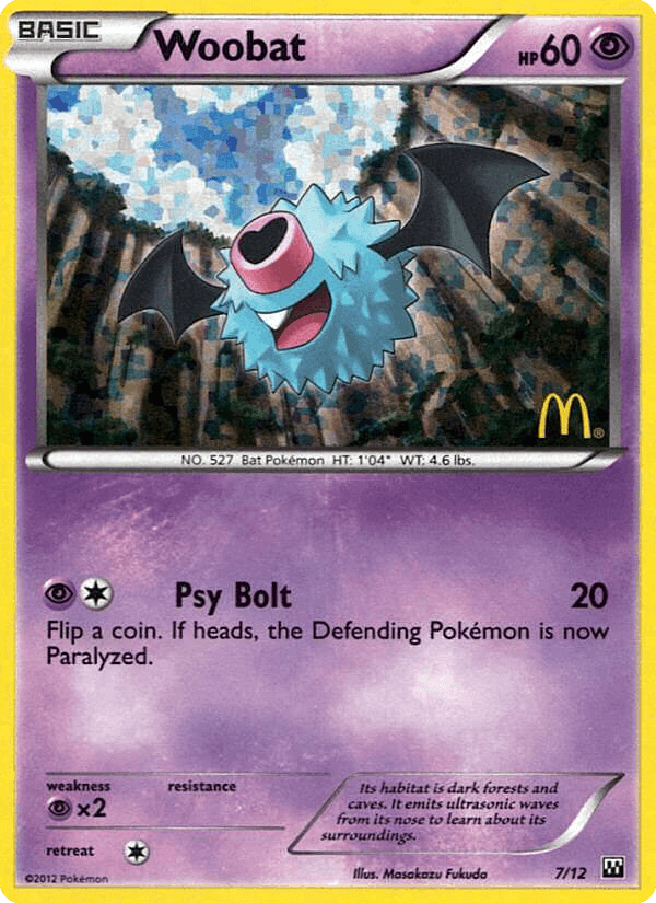 Woobat, carta 7 de McDonald's Collection 2012