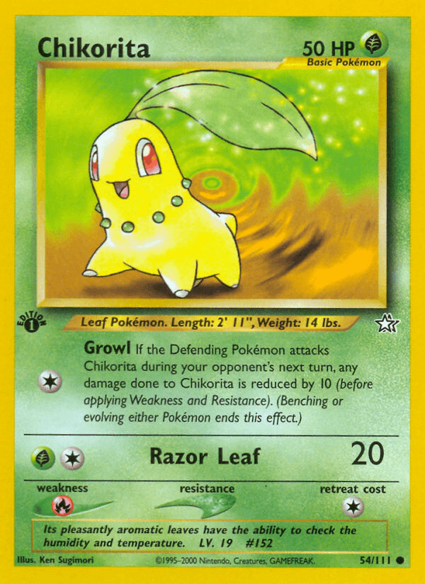 Chikorita, carta 54 de Neo Genesis