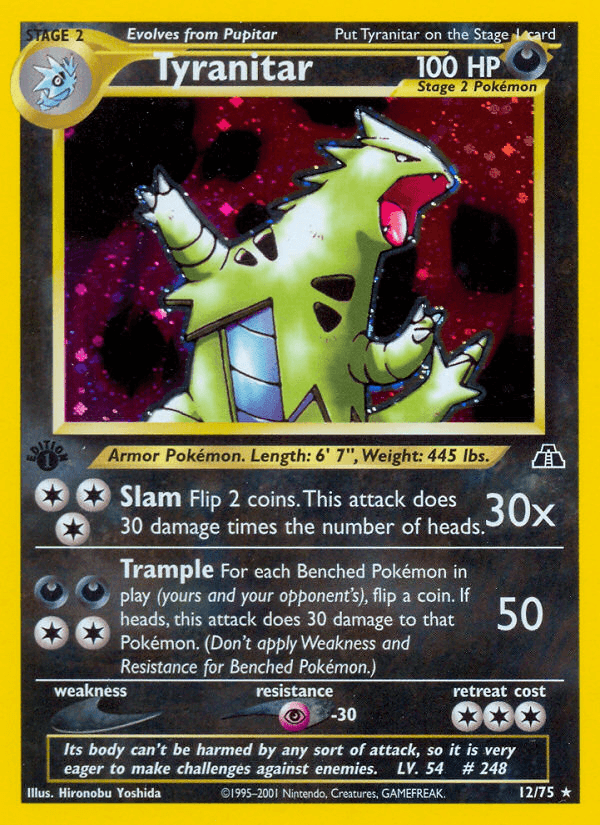 Tyranitar, carta 12 de Neo Discovery