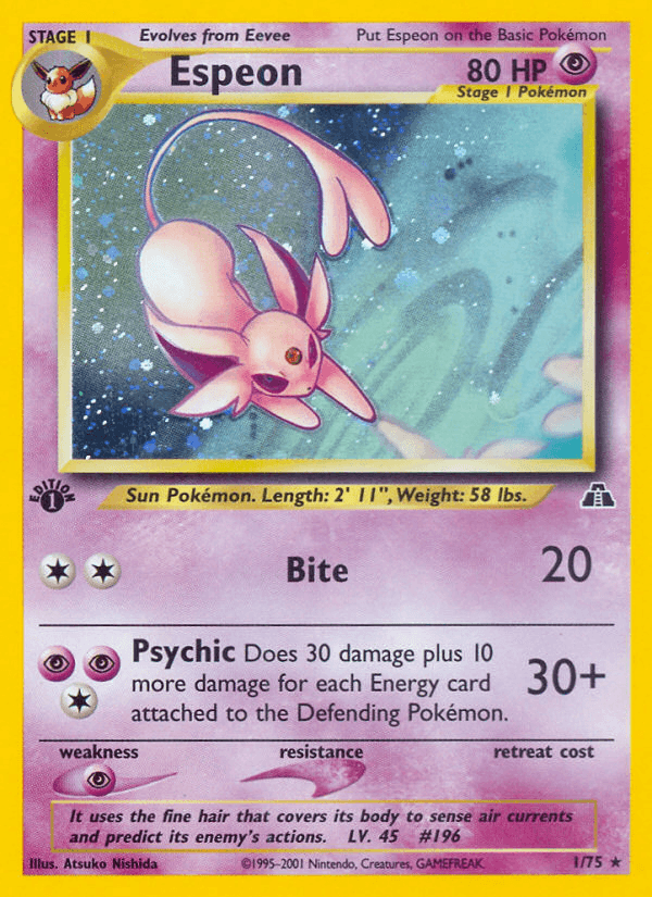 Espeon, carta 1 de Neo Discovery