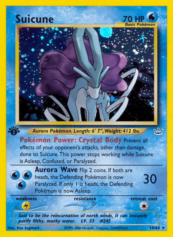 Suicune, carta 14 de Neo Revelation