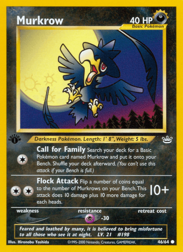 Murkrow, carta 46 de Neo Revelation
