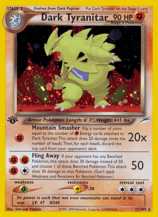 Dark Tyranitar, carta 11 de Neo Destiny