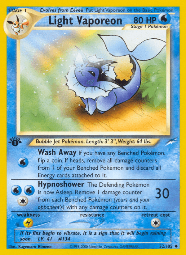 Light Vaporeon, carta 52 de Neo Destiny