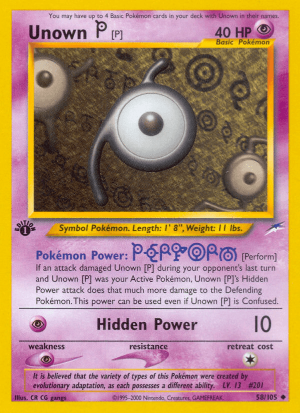 Unown [P], carta 58 de Neo Destiny