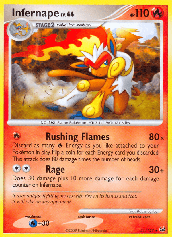 Infernape, carta 31 de Platinum