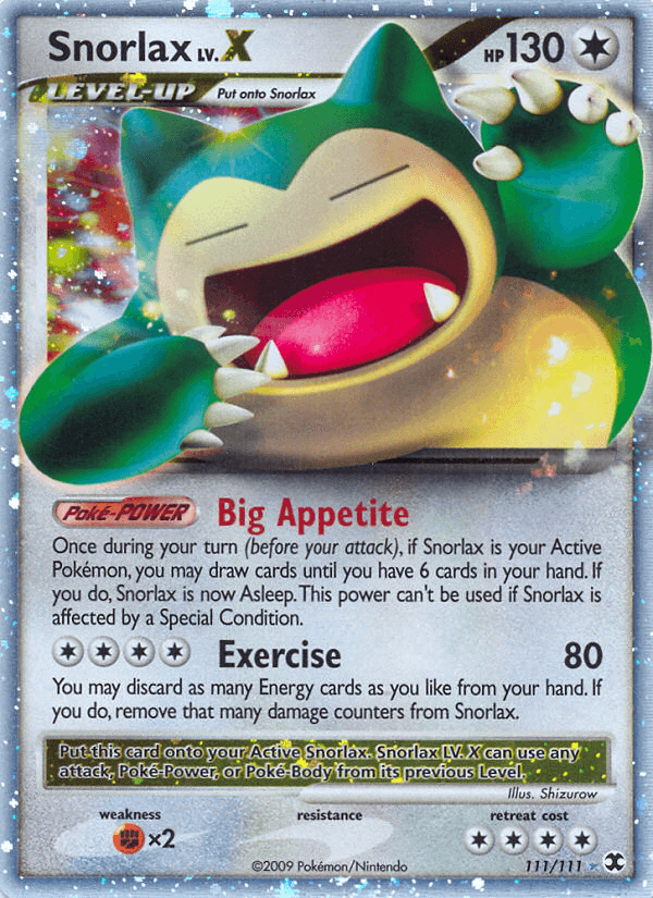 Snorlax, carta 111 de Rising Rivals