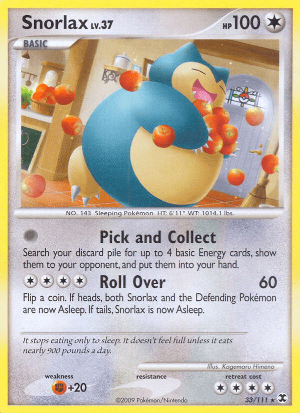 Snorlax, carta 33 de Rising Rivals