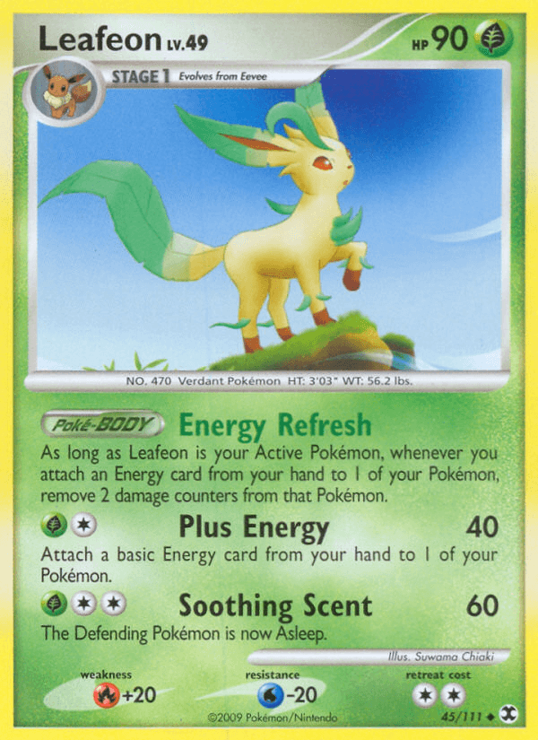 Leafeon, carta 45 de Rising Rivals