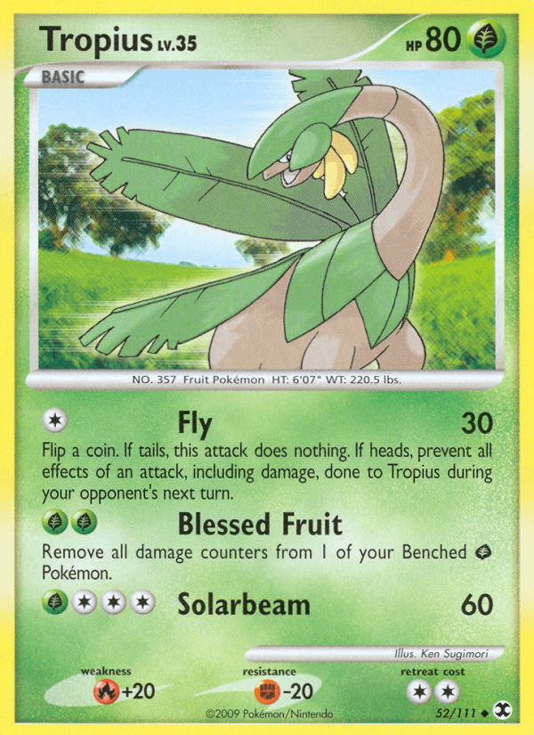 Tropius, carta 52 de Rising Rivals