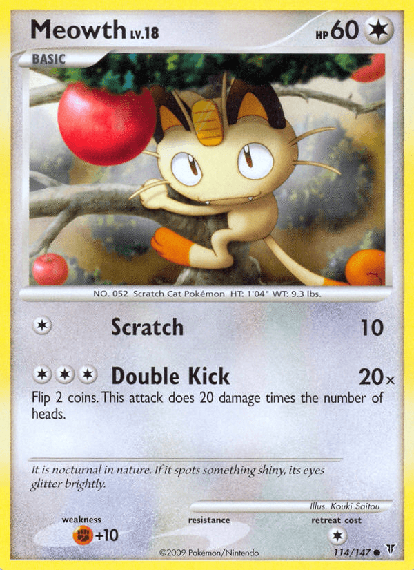 Meowth, carta 114 de Supreme Victors