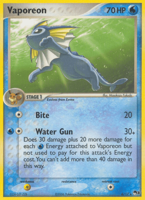 Vaporeon, carta 6 de POP Series 3