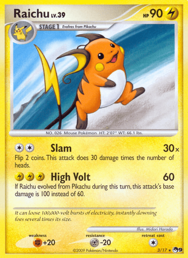 Raichu, carta 3 de POP Series 9