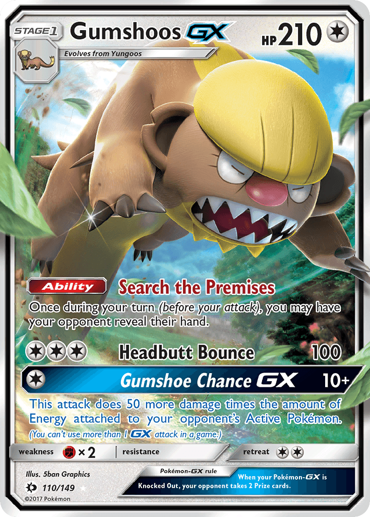 Gumshoos GX, carta 110 de Sun & Moon