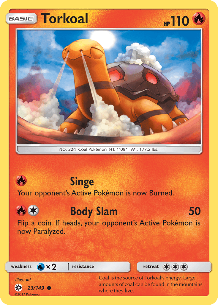Torkoal, carta 23 de Sun & Moon