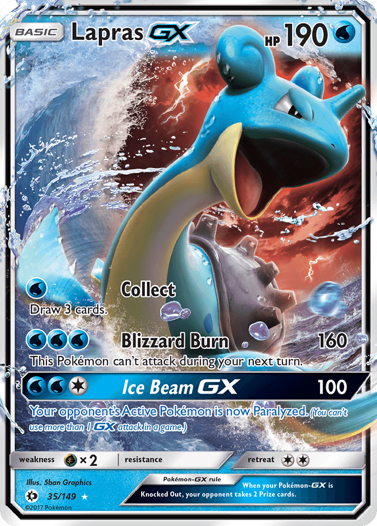 Lapras GX, carta 35 de Sun & Moon