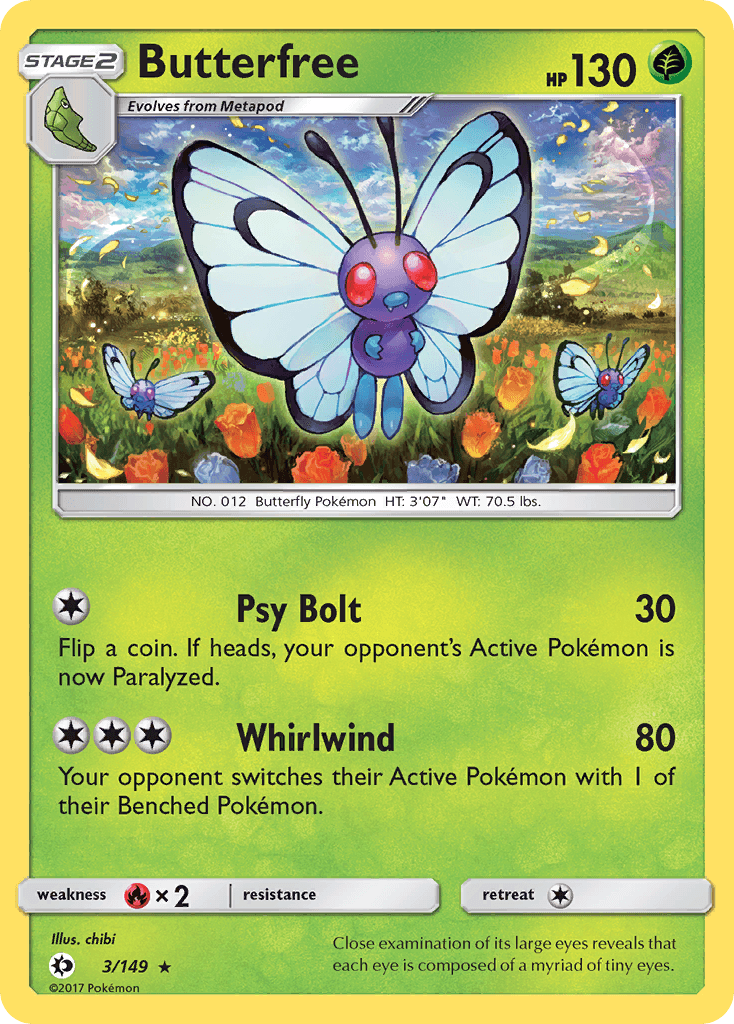 Butterfree, carta 3 de Sun & Moon