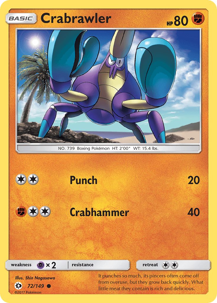 Crabrawler, carta 72 de Sun & Moon