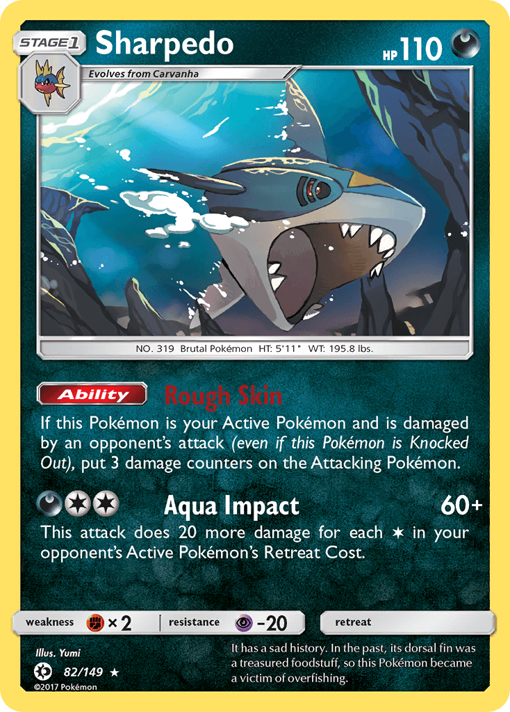 Sharpedo, carta 82 de Sun & Moon
