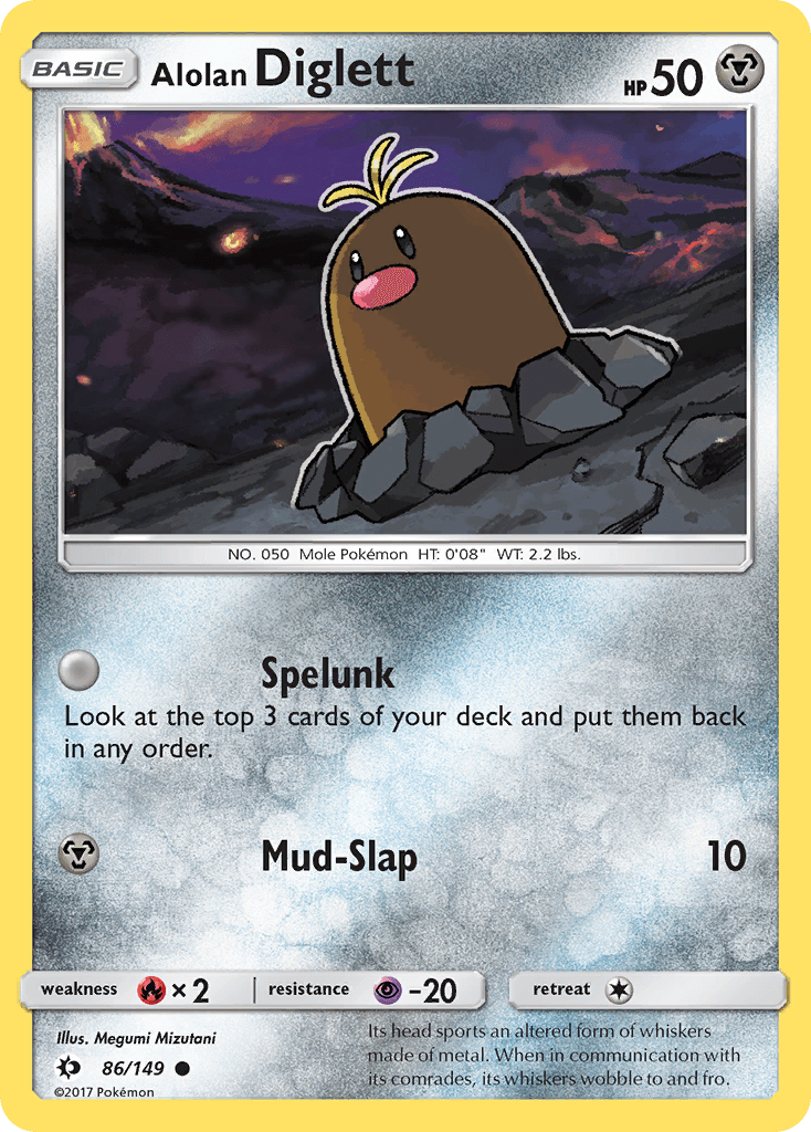 Alolan Diglett, carta 86 de Sun & Moon