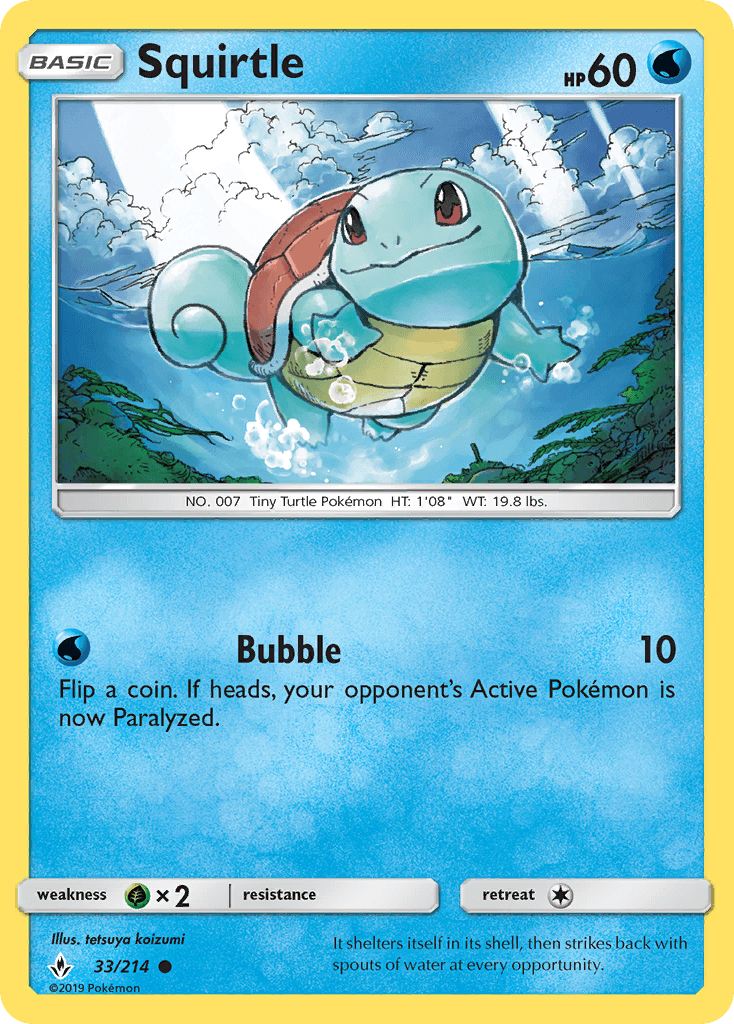 Squirtle, carta 33 de Unbroken Bonds