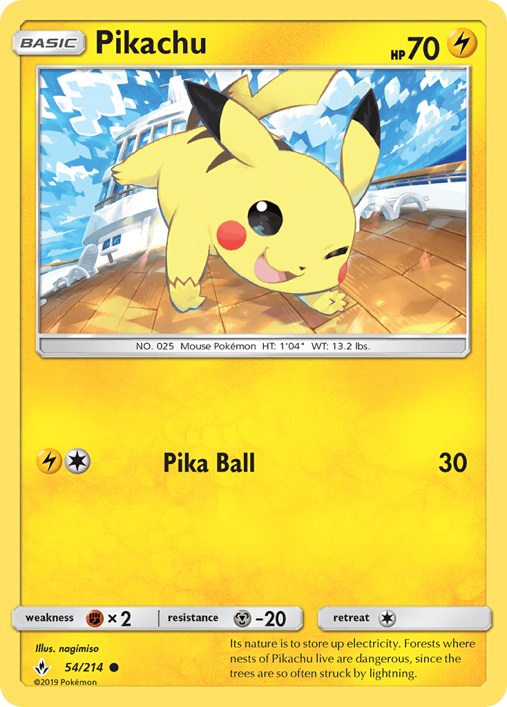 Pikachu, carta 54 de Unbroken Bonds