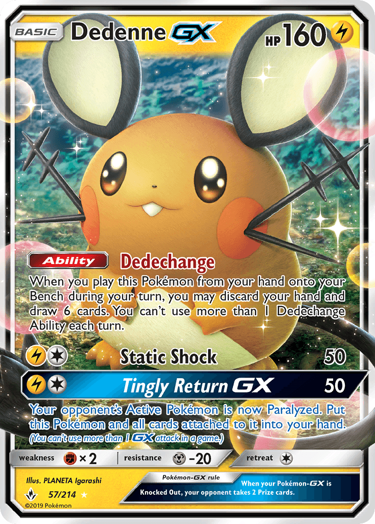 Dedenne GX, carta 57 de Unbroken Bonds