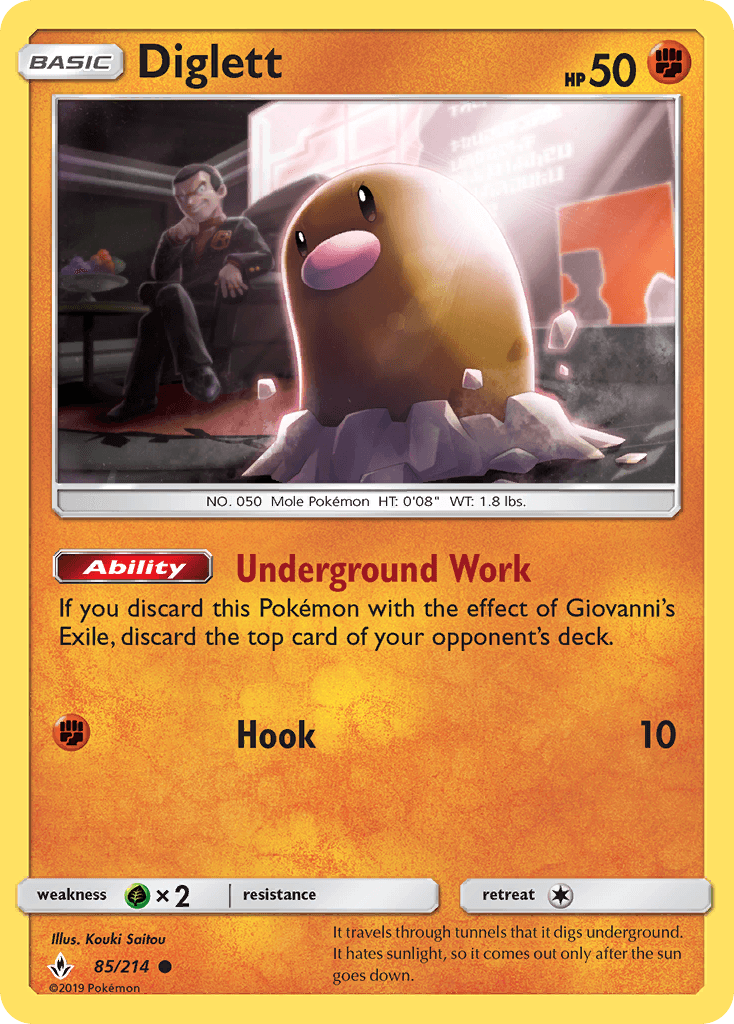 Diglett, carta 85 de Unbroken Bonds