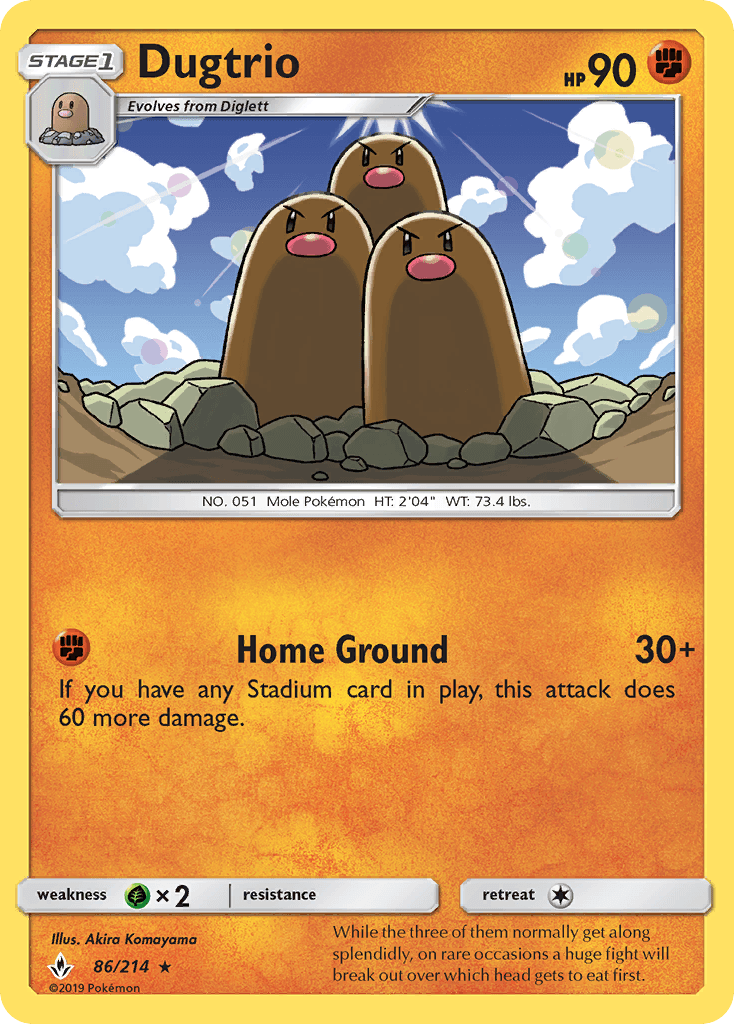 Dugtrio, carta 86 de Unbroken Bonds