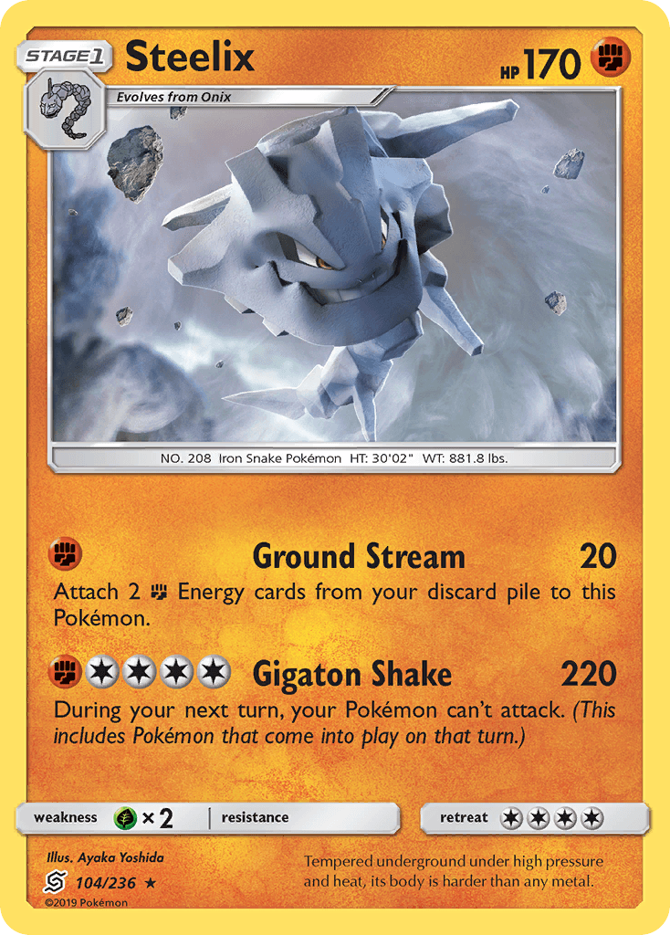 Steelix, carta 104 de Unified Minds
