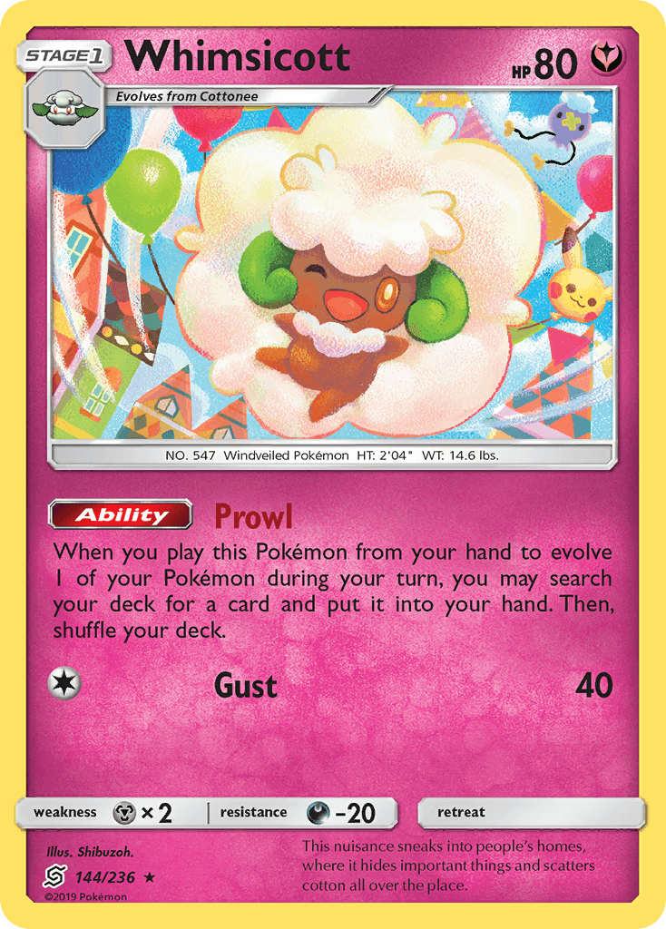Whimsicott, carta 144 de Unified Minds