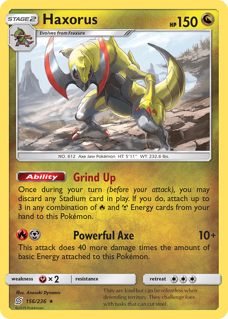 Haxorus, carta 156 de Unified Minds