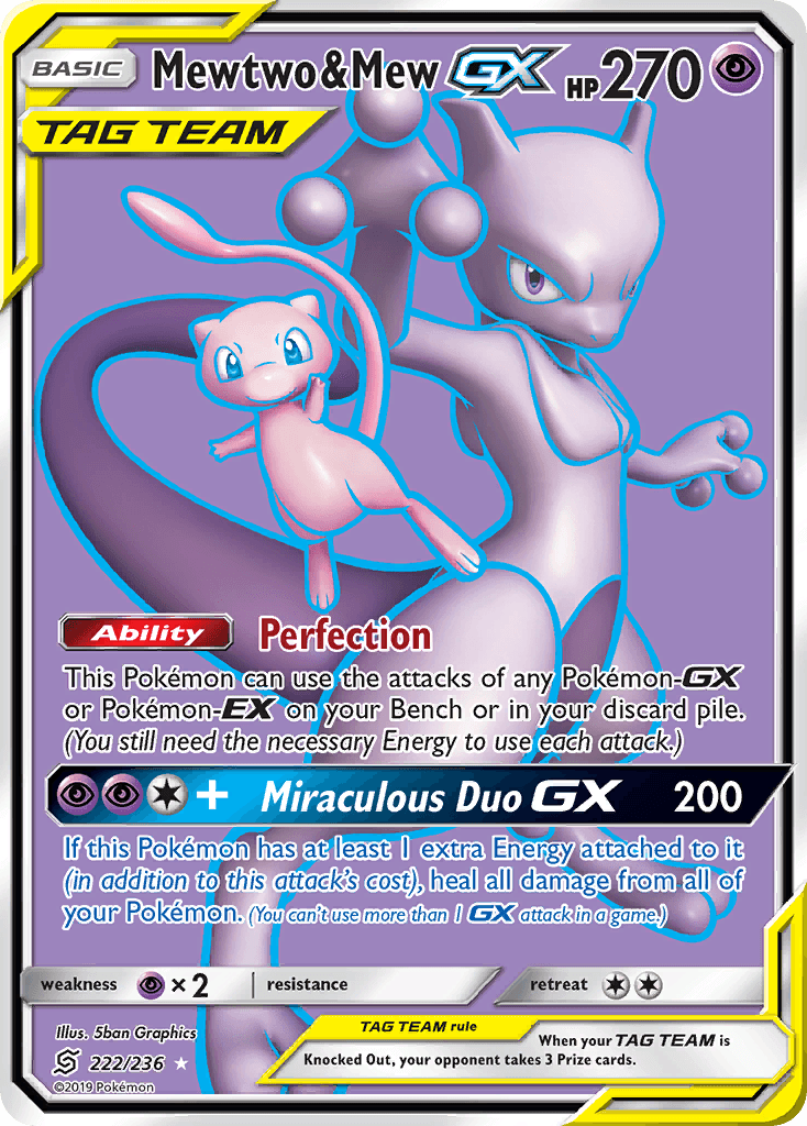 Mewtwo & Mew GX, carta 222 de Unified Minds