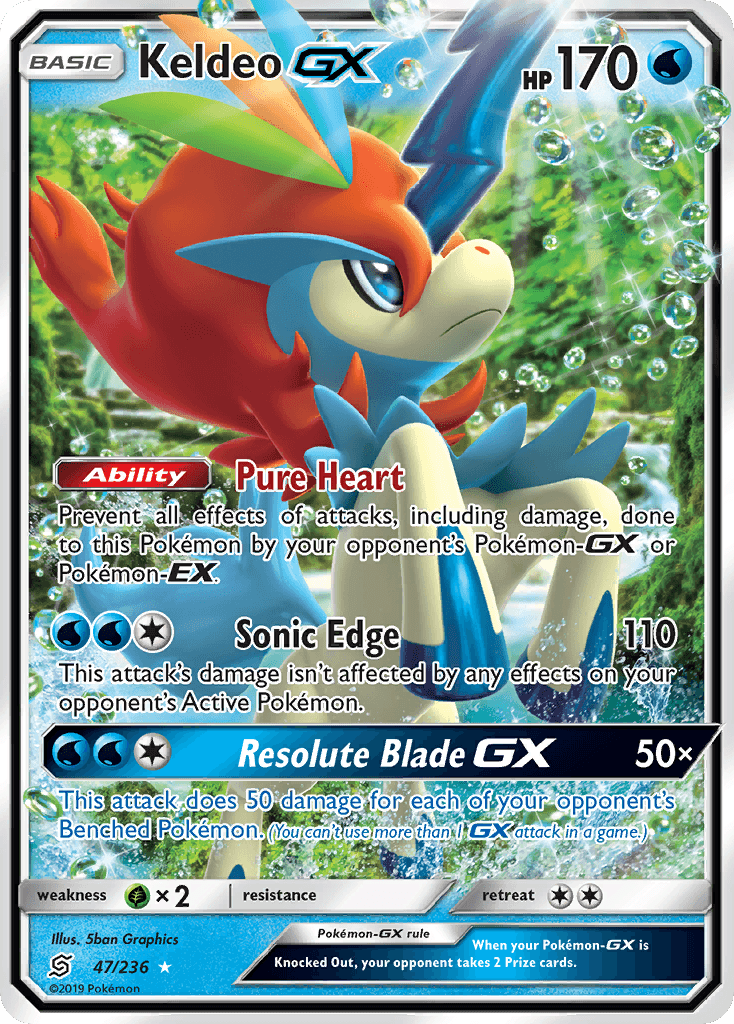 Keldeo GX, carta 47 de Unified Minds