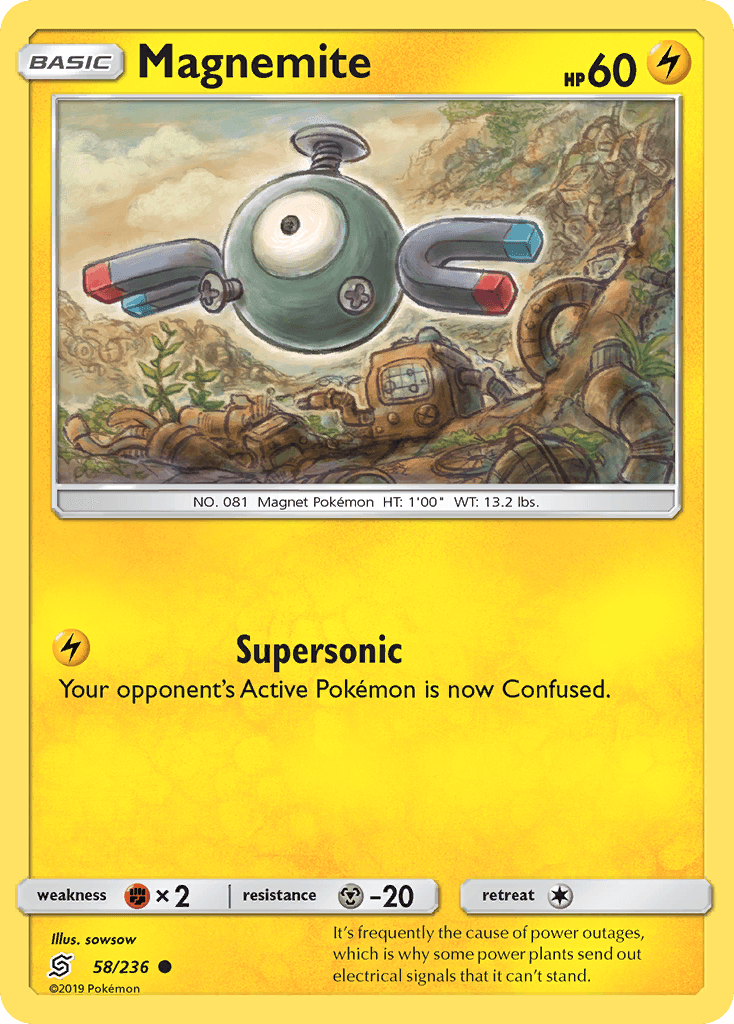 Magnemite, carta 58 de Unified Minds