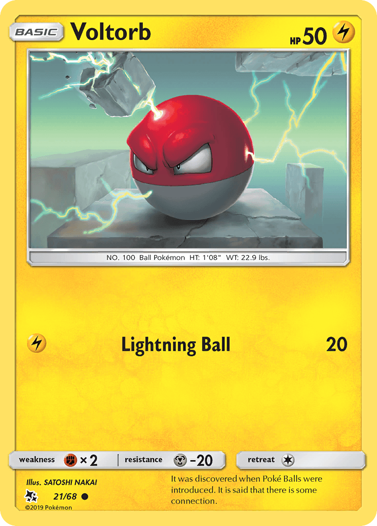 Voltorb, carta 21 de Hidden Fates