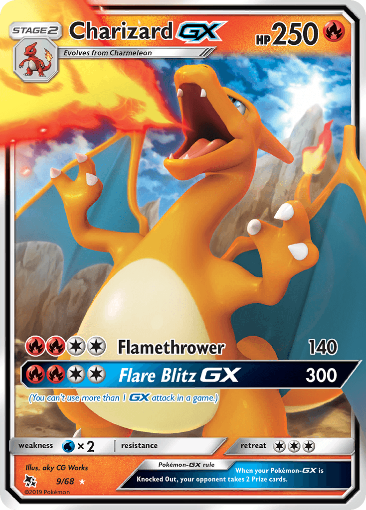 Charizard GX, carta 9 de Hidden Fates